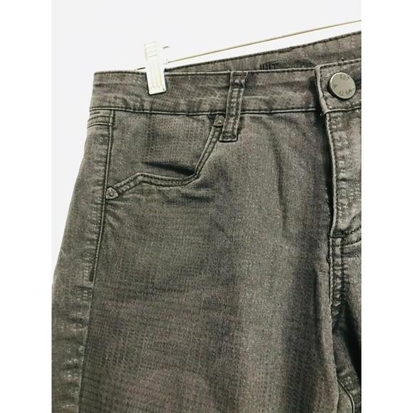 Kut From The Kloth Mia Toothpick Skinny Textured Black Jeans, Size 6 - Picture 2 of 3